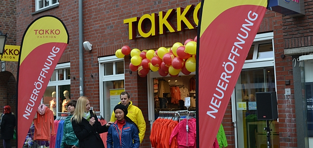 Promotions zur Neuerffnung von TAKKO Stores